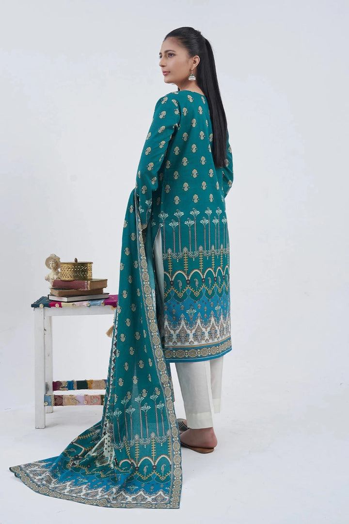 3PC Printed Unstitched Lawn Suit KLA-3092 Printed KHAS STORES 