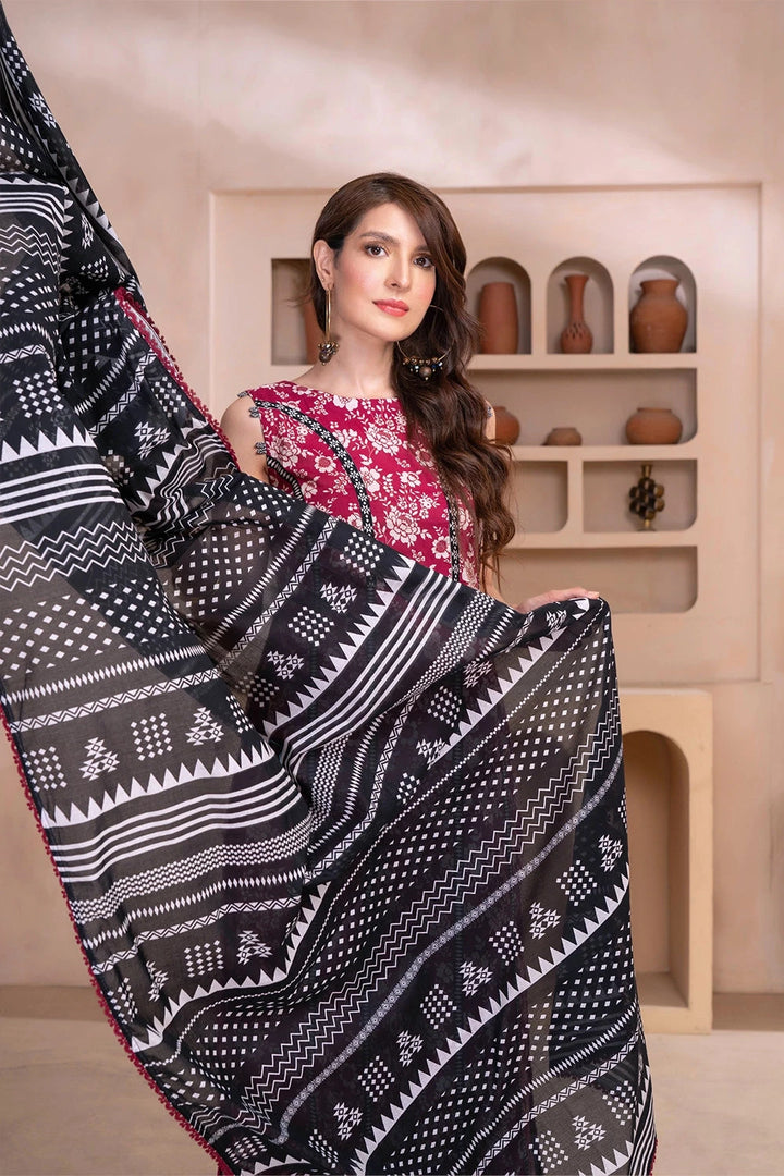 3PC Printed Unstitched Lawn Suit KLA-3258 Printed KHAS STORES 