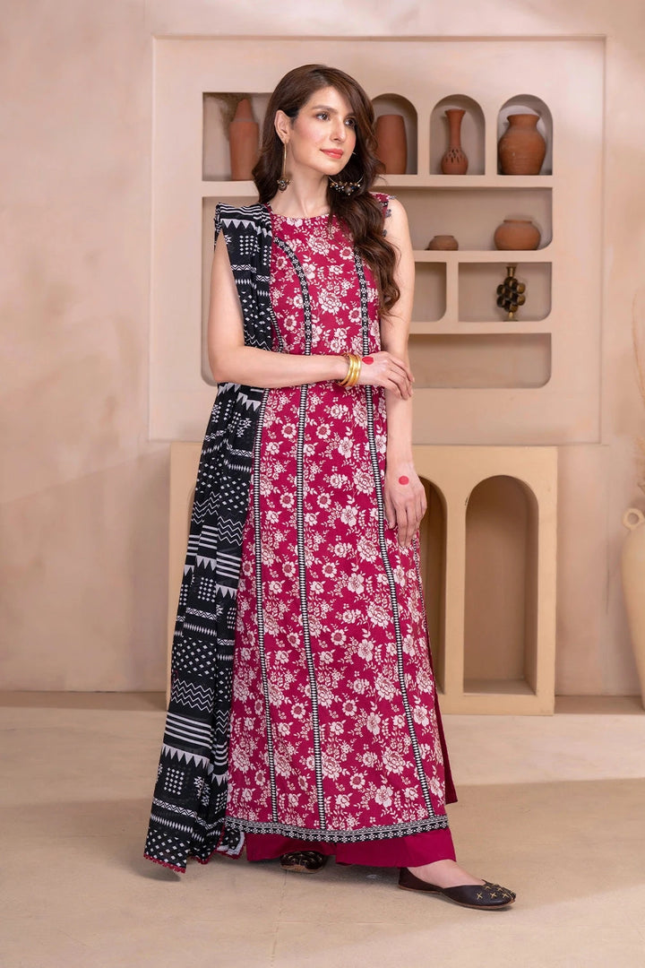 3PC Printed Unstitched Lawn Suit KLA-3258 Printed KHAS STORES 