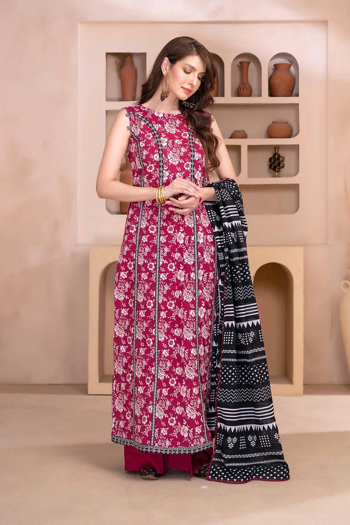 3PC Printed Unstitched Lawn Suit KLA-3258 Printed KHAS STORES 