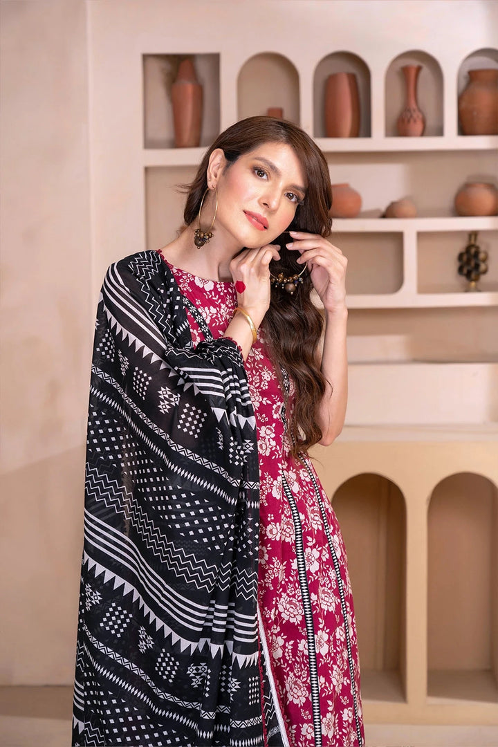 3PC Printed Unstitched Lawn Suit KLA-3258 Printed KHAS STORES 