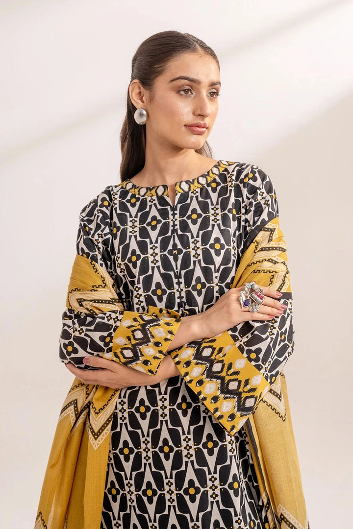 3PC Printed Unstitched Lawn Suit KLA-3261 Printed KHAS STORES 