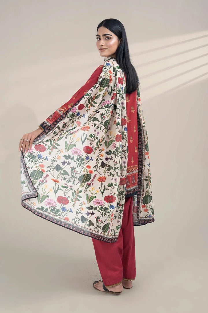 3PC Printed Unstitched Lawn Suit KLA-3265 Printed KHAS STORES 