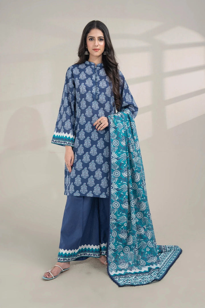 3PC Printed Unstitched Lawn Suit KLA-3268 Printed KHAS STORES 