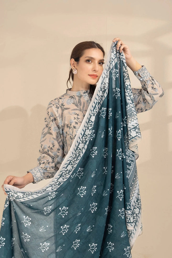 3PC Printed Unstitched Lawn Suit KLA-3276 Printed KHAS STORES 