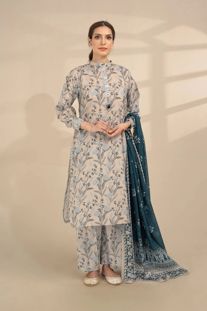 3PC Printed Unstitched Lawn Suit KLA-3276 Printed KHAS STORES 
