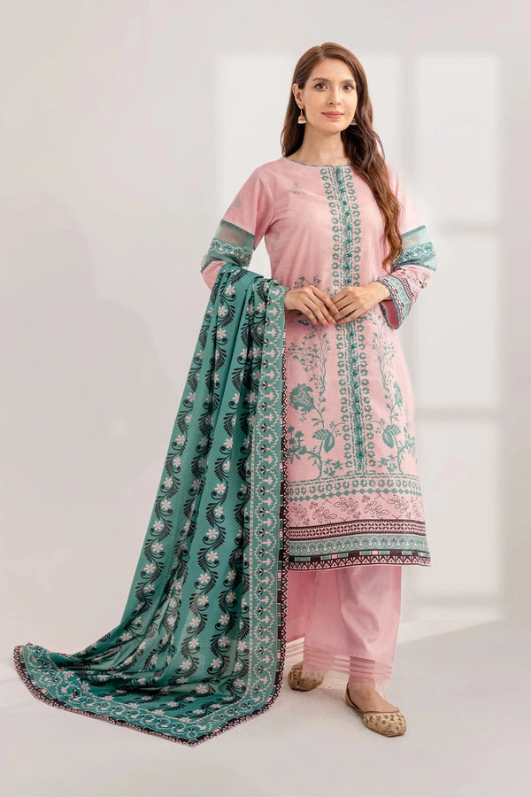 3PC Printed Unstitched Lawn Suit KLA-3304 Printed KHAS STORES 