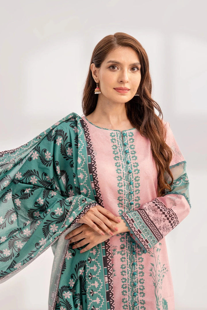3PC Printed Unstitched Lawn Suit KLA-3304 Printed KHAS STORES 