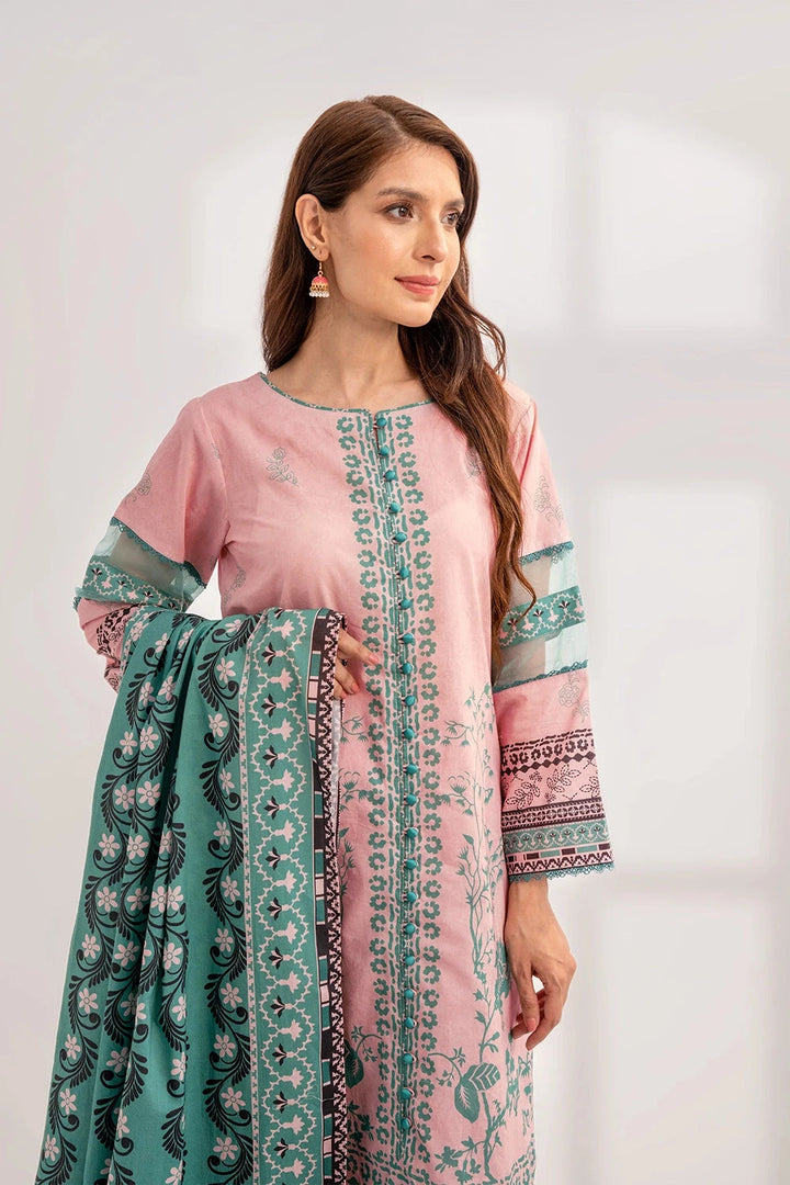 3PC Printed Unstitched Lawn Suit KLA-3304 Printed KHAS STORES 