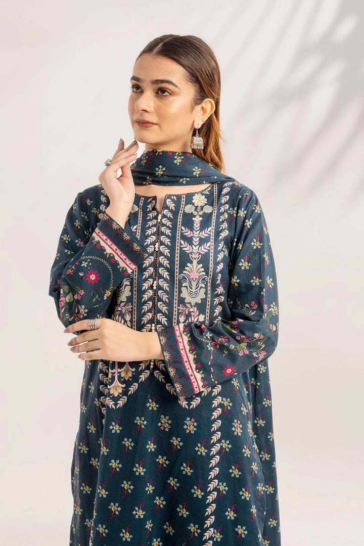 3PC Printed Unstitched Lawn Suit KLA-3305 Printed KHAS STORES 