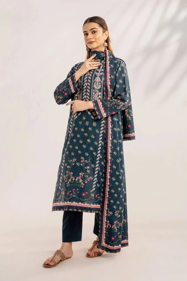 3PC Printed Unstitched Lawn Suit KLA-3305 Printed KHAS STORES 