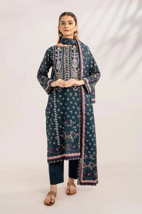 3PC Printed Unstitched Lawn Suit KLA-3305 Printed KHAS STORES 