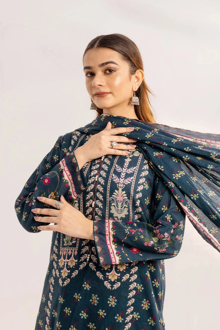 3PC Printed Unstitched Lawn Suit KLA-3305 Printed KHAS STORES 