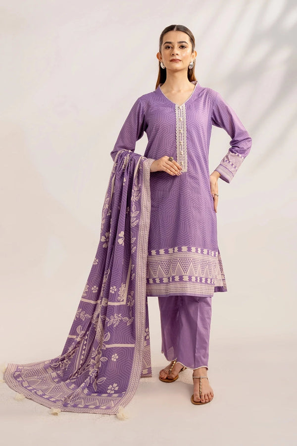 3PC Printed Unstitched Lawn Suit KLA-3306 Printed KHAS STORES 