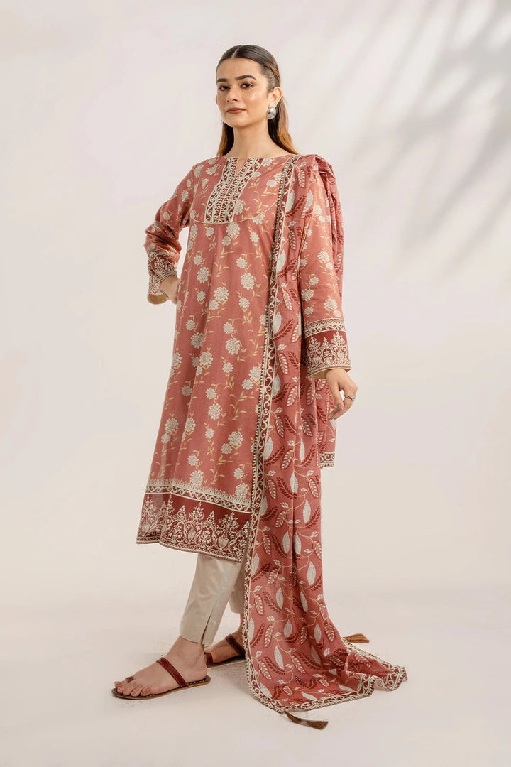 3PC Printed Unstitched Lawn Suit KLA-3307 Printed KHAS STORES 