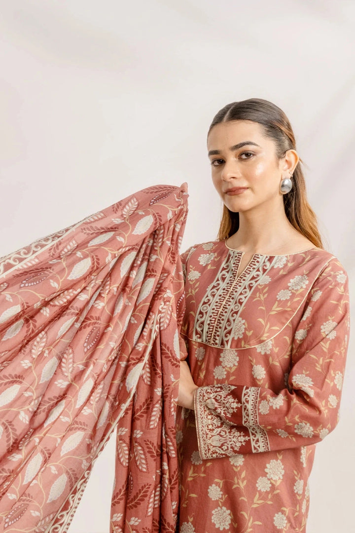 3PC Printed Unstitched Lawn Suit KLA-3307 Printed KHAS STORES 