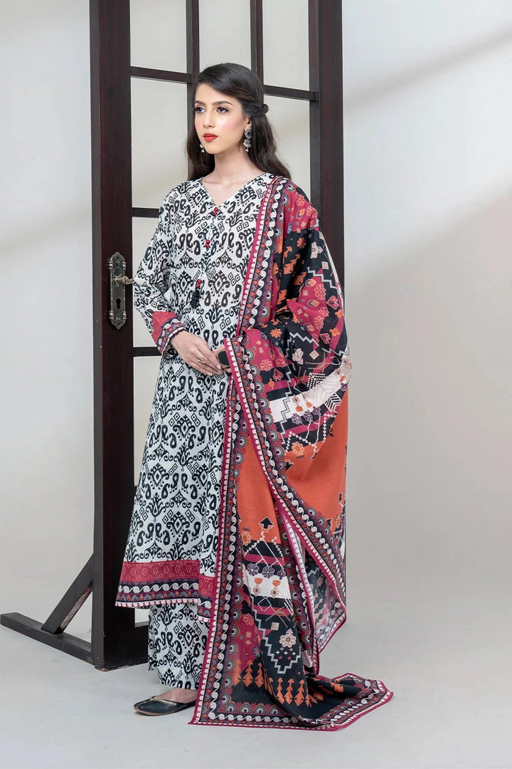 3PC Printed Unstitched Lawn Suit KLA-3403 Printed KHAS STORES 