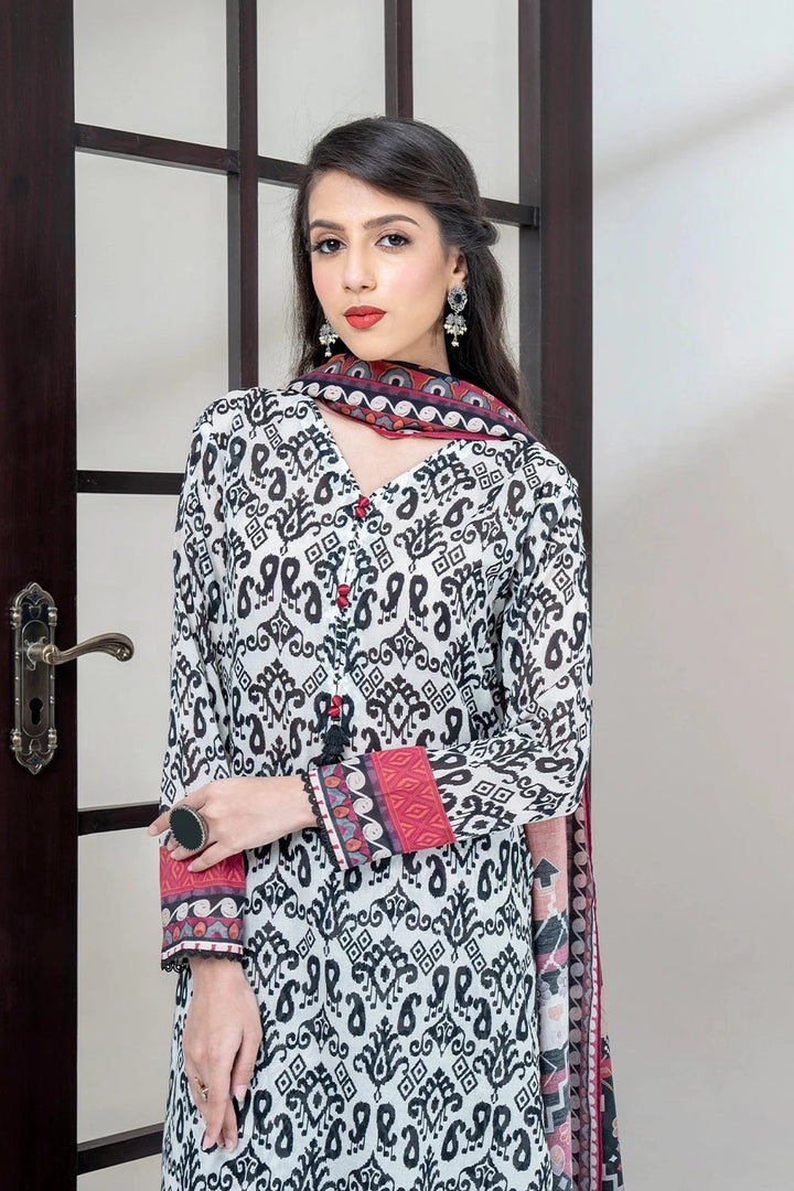 3PC Printed Unstitched Lawn Suit KLA-3403 Printed KHAS STORES 