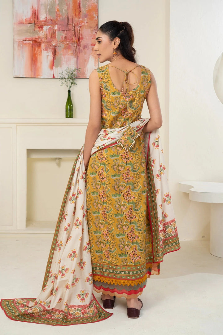 3PC Printed Unstitched Lawn Suit KLA-3416 Printed KHAS STORES 