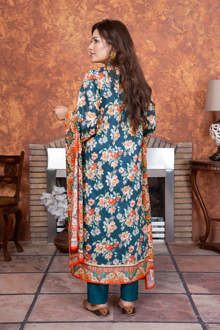 3PC Printed Unstitched Lawn Suit KLA-3417 Printed KHAS STORES 