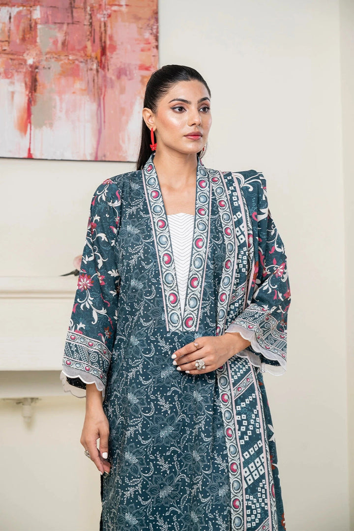 3PC Printed Unstitched Lawn Suit KLA-3475 Printed KHAS STORES 