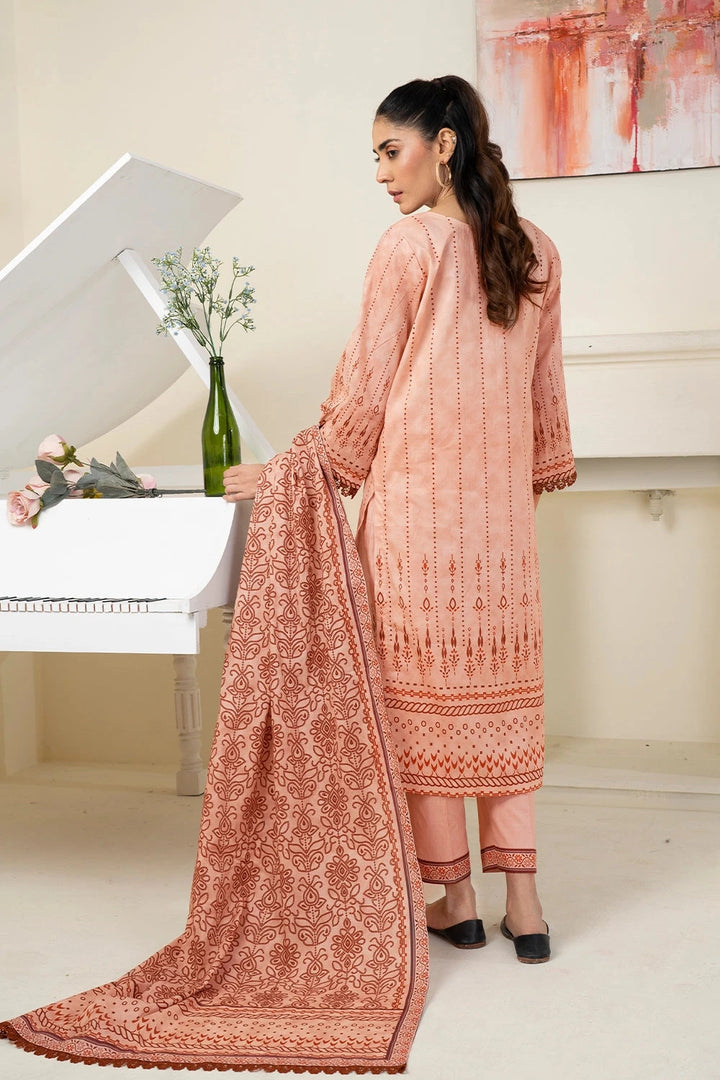 3PC Printed Unstitched Lawn Suit KLA-3485 Printed KHAS STORES 