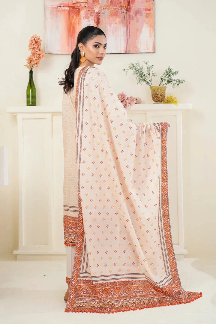 3PC Printed Unstitched Lawn Suit KLA-3490 Printed KHAS STORES 