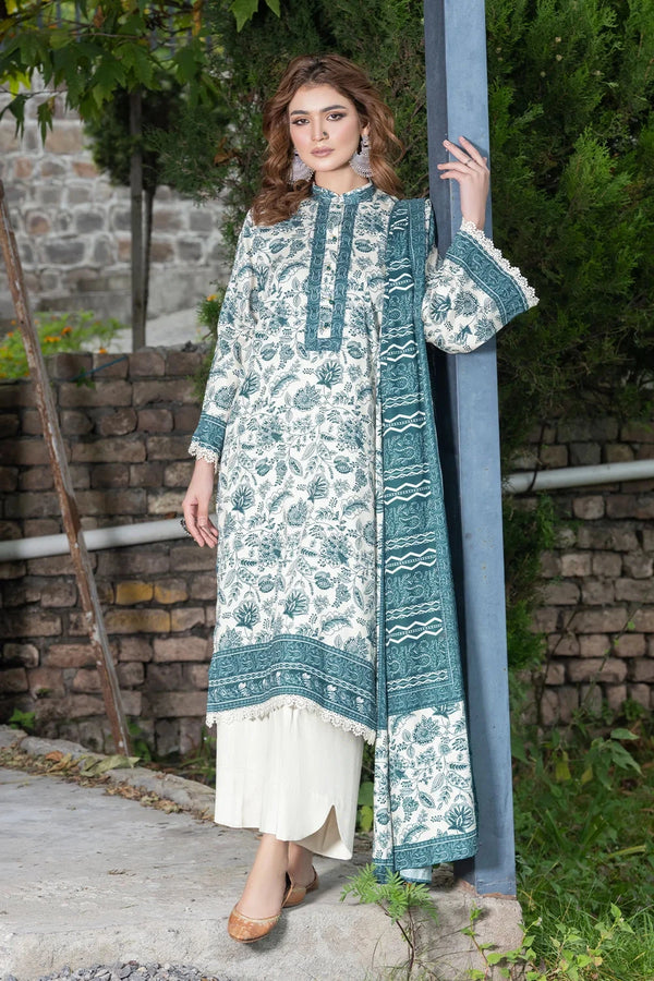 3PC Printed Unstitched Linen Suit KKT-3693 Printed KHAS STORES 
