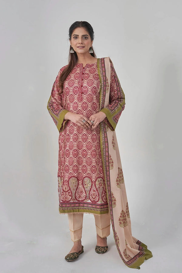 3PC Stitched Embroidered Lawn Suit KL-RTW-3069 KHAS STORES 