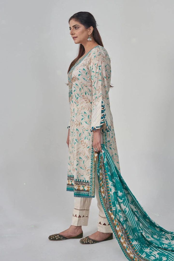 3PC Stitched Embroidered Lawn Suit KL-RTW-3079 KHAS STORES 