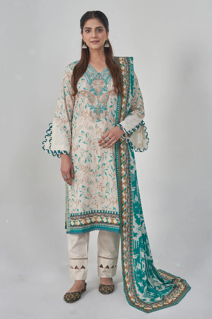 3PC Stitched Embroidered Lawn Suit KL-RTW-3079 KHAS STORES 