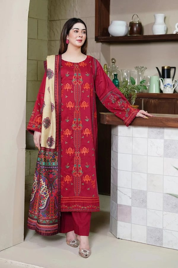 3PC Stitched Embroidered Linen Suit RTW-KLE-3530 Printed KHAS STORES 