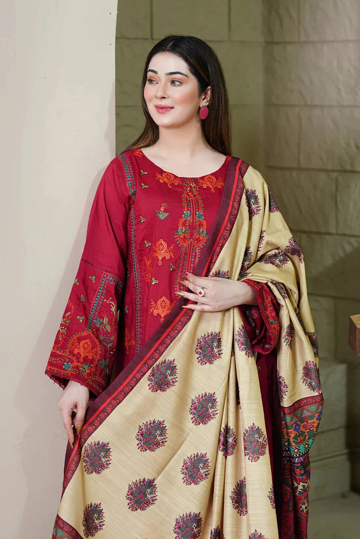 3PC Stitched Embroidered Linen Suit RTW-KLE-3530 Printed KHAS STORES 