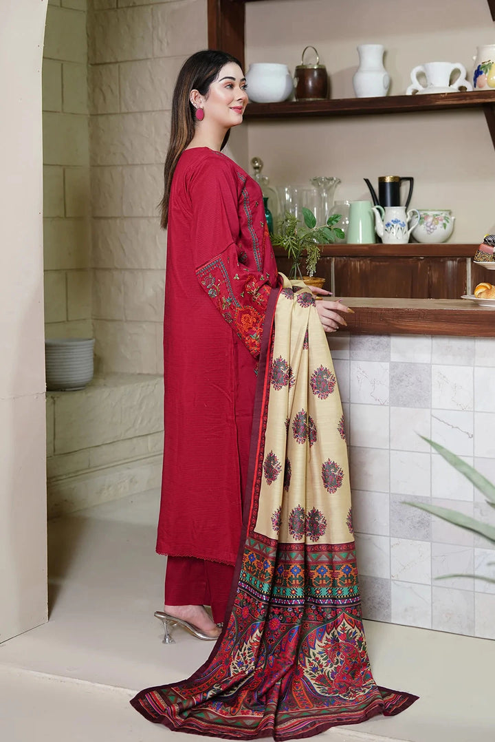 3PC Stitched Embroidered Linen Suit RTW-KLE-3530 Printed KHAS STORES 