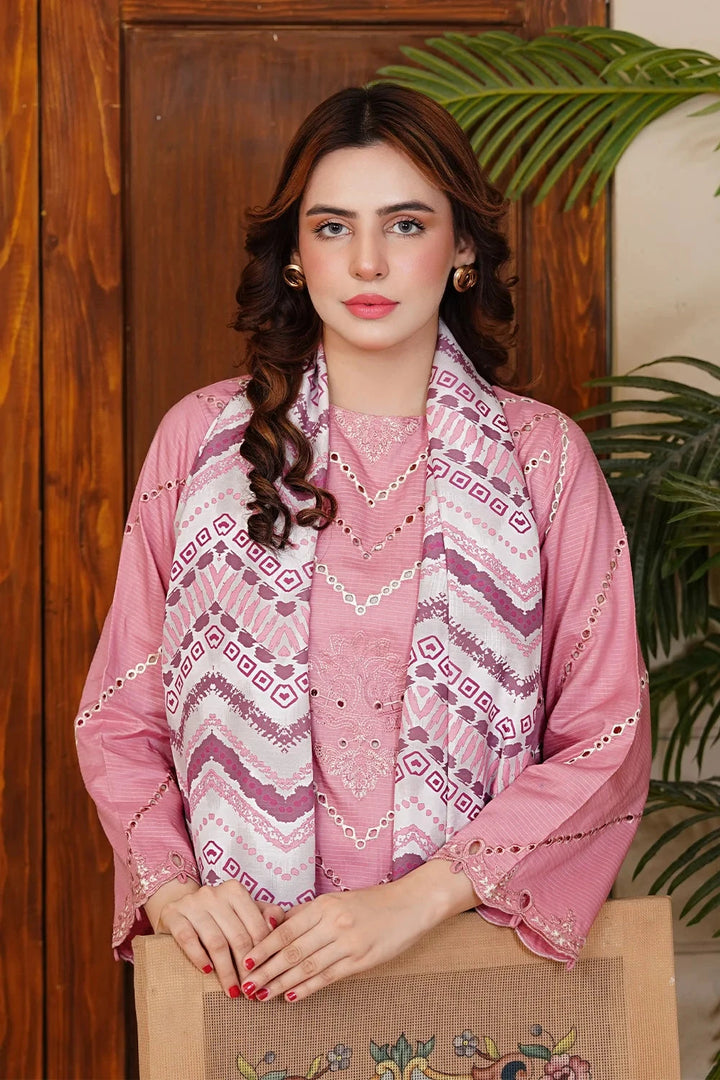 3PC Stitched Embroidered Linen Suit RTW-KLE-3533 Printed KHAS STORES 