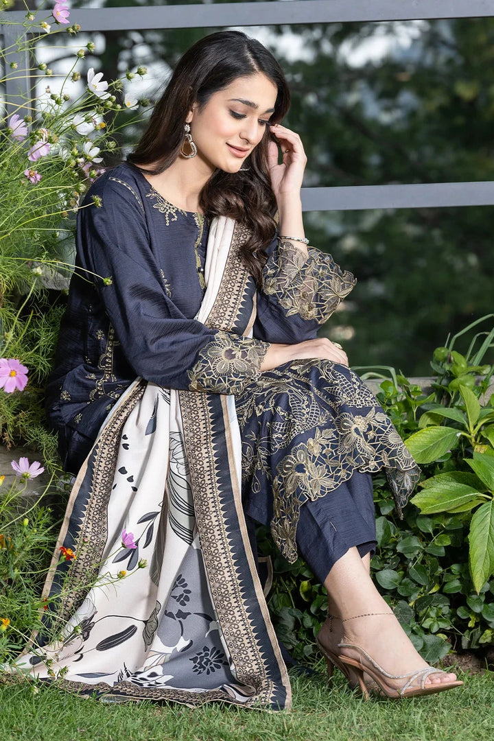 3PC Stitched Embroidered Linen Suit RTW-KLE-3534 Printed KHAS STORES 