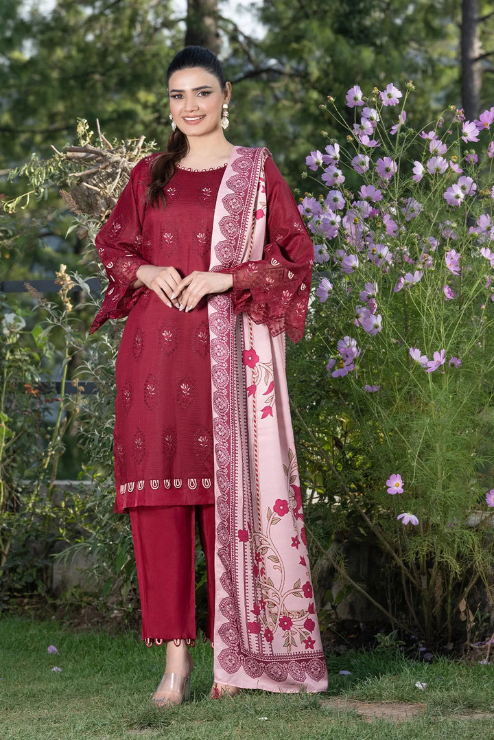 3PC Stitched Embroidered Linen Suit RTW-KLE-3535 Printed KHAS STORES 