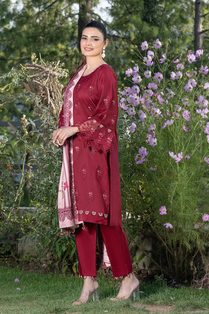3PC Stitched Embroidered Linen Suit RTW-KLE-3535 Printed KHAS STORES 