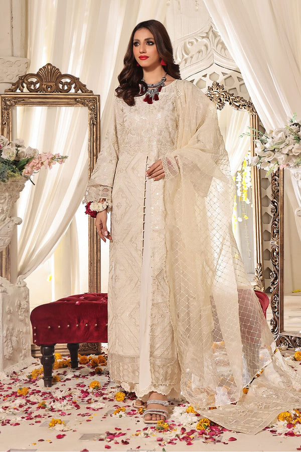 3PC Unstitched Embroidered Chiffon Suit KNAC-2242 Chiffon Collection KHAS STORES 