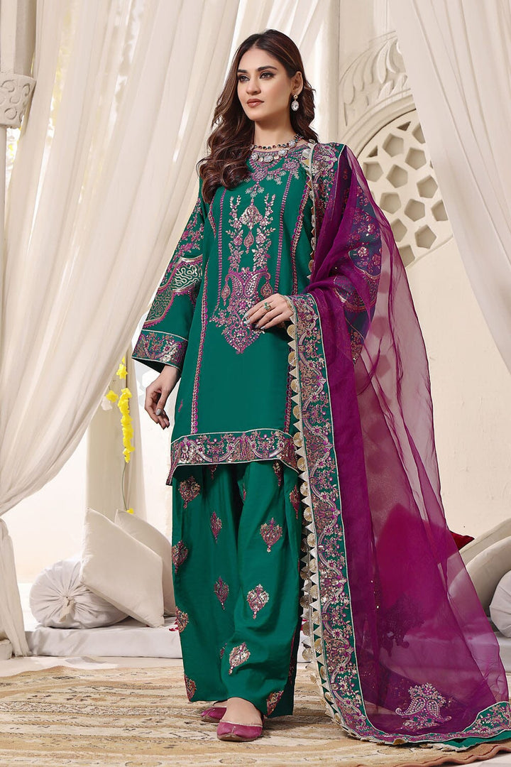 3PC Unstitched Embroidered Chiffon Suit KNAC-2244 Chiffon Collection KHAS STORES 