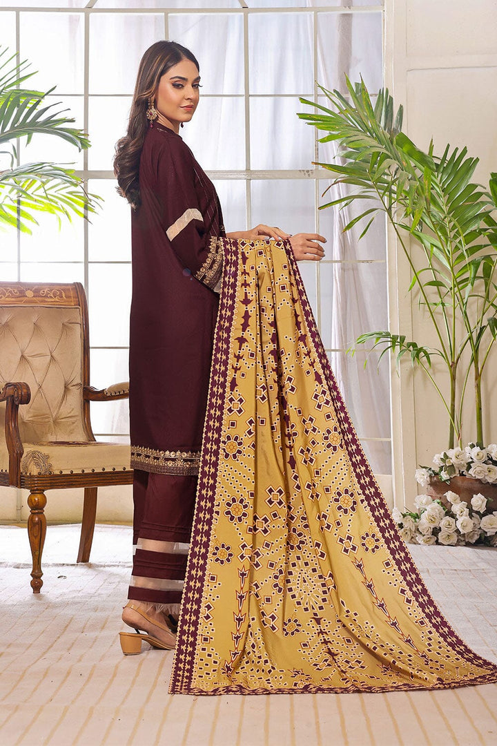 3PC Unstitched Embroidered Jacquard Linen Suit KJE-2281 KHAS STORES 