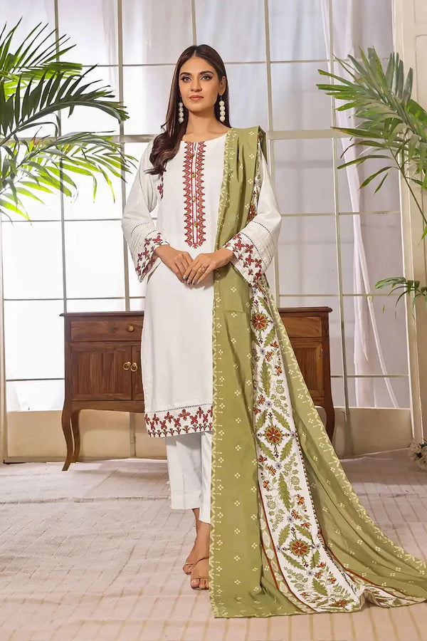 3PC Unstitched Embroidered Jacquard Linen Suit KJE-2282 KHAS STORES 