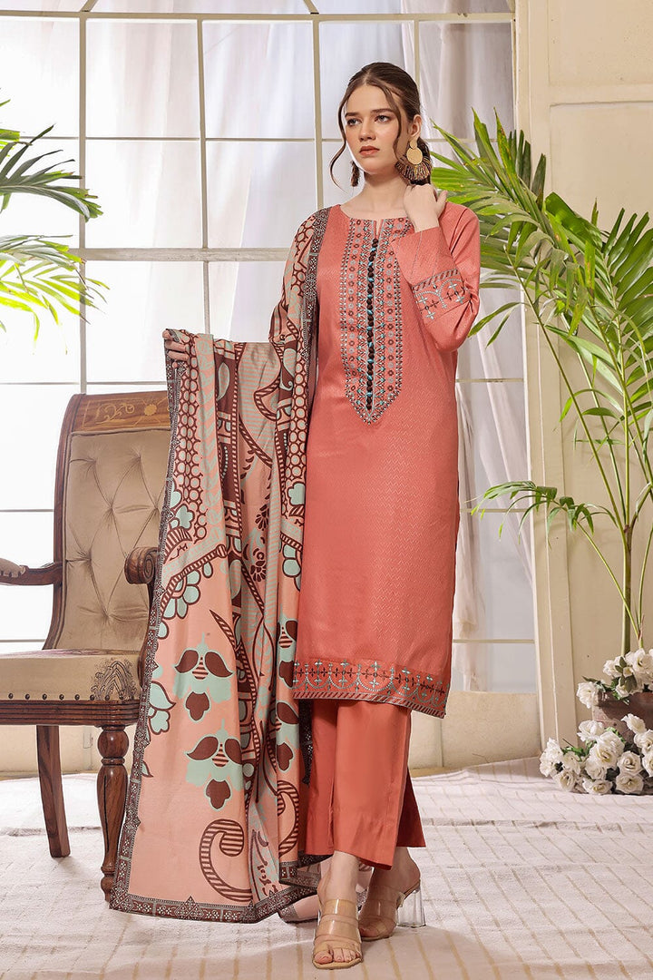 3PC Unstitched Embroidered Jacquard Linen Suit KJE-2283 KHAS STORES 