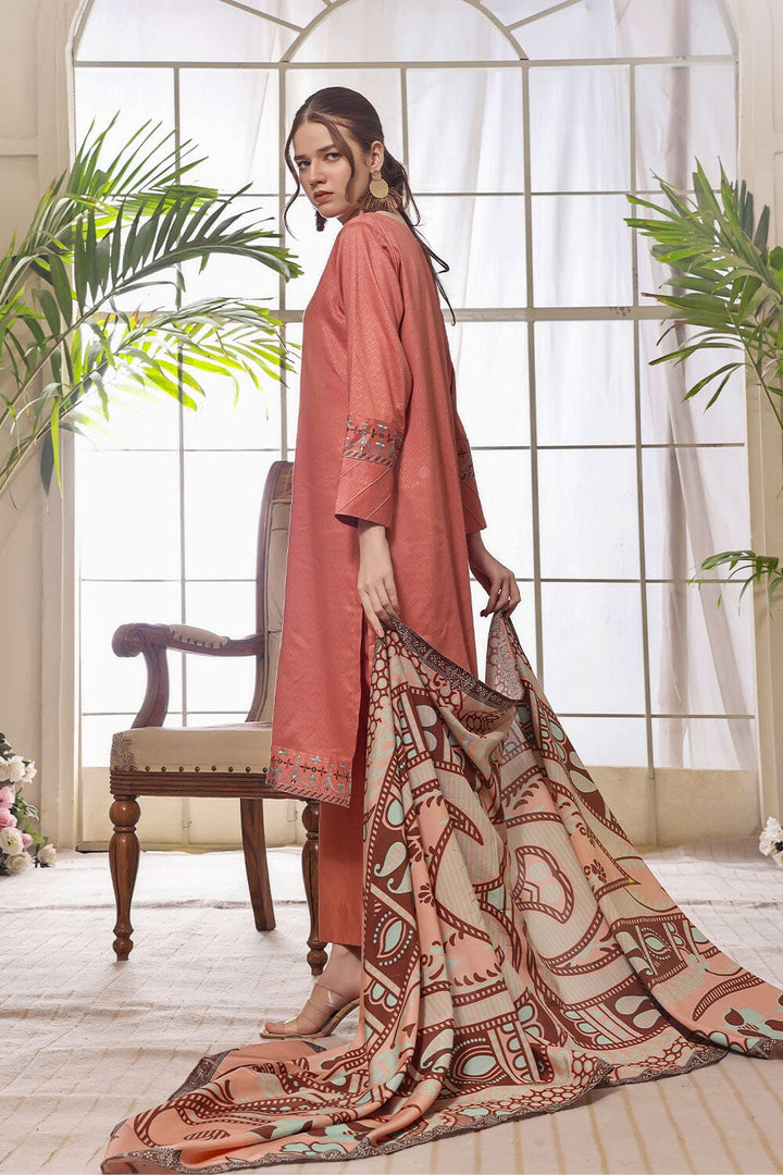 3PC Unstitched Embroidered Jacquard Linen Suit KJE-2283 KHAS STORES 