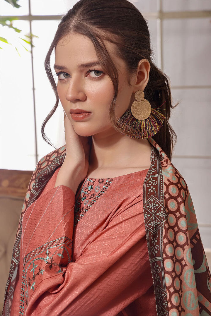 3PC Unstitched Embroidered Jacquard Linen Suit KJE-2283 KHAS STORES 