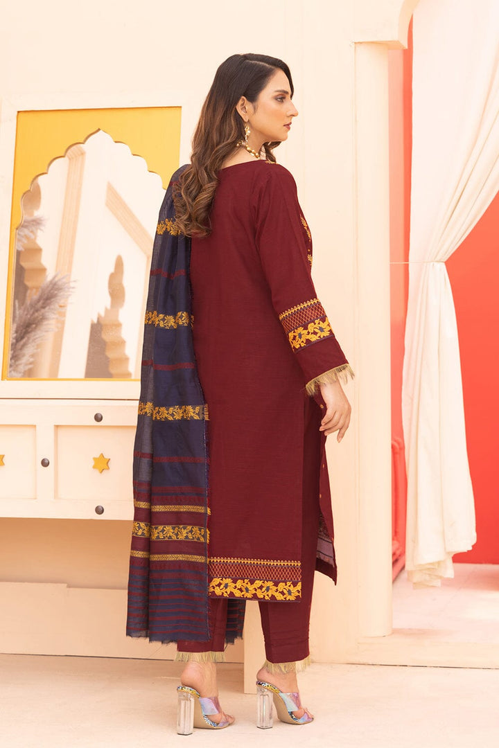 3Pcs Unstitched Emb Khaddar KKE-2273 KHAS STORES 