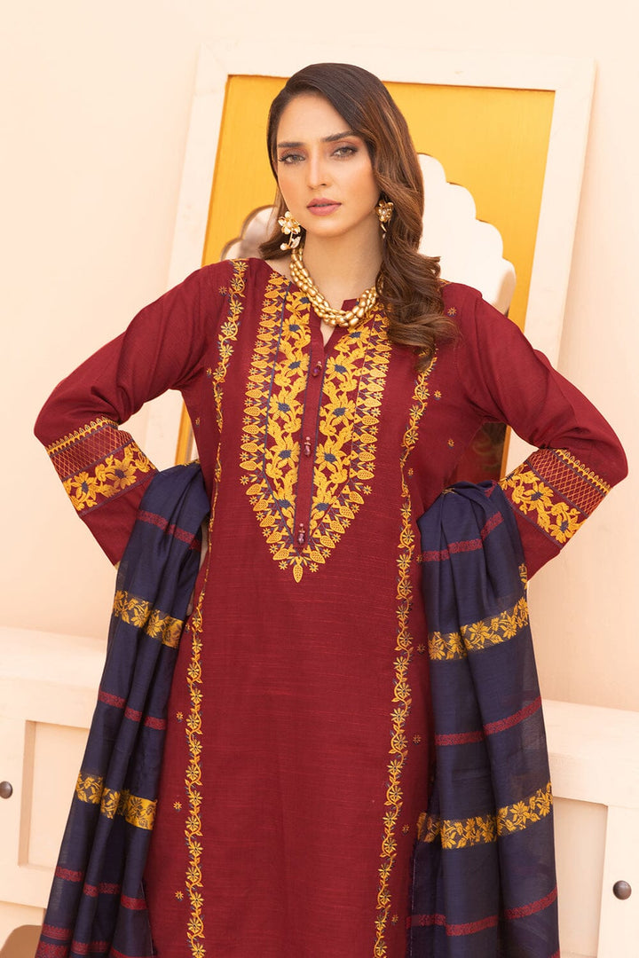 3Pcs Unstitched Emb Khaddar KKE-2273 KHAS STORES 