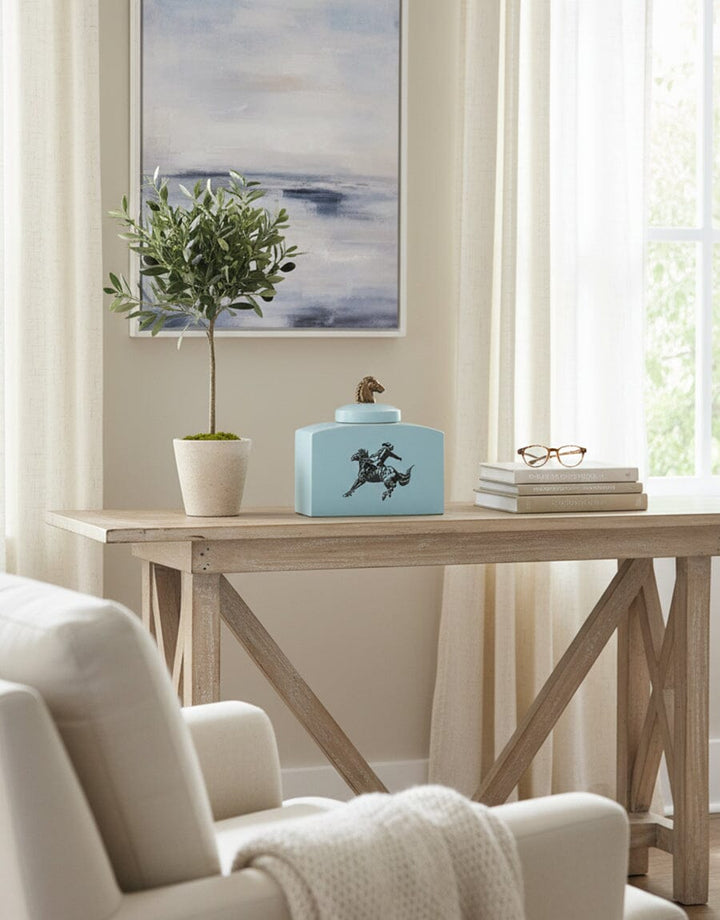 Azure Cavalier Ceramic Jar Decor KHAS STORES 