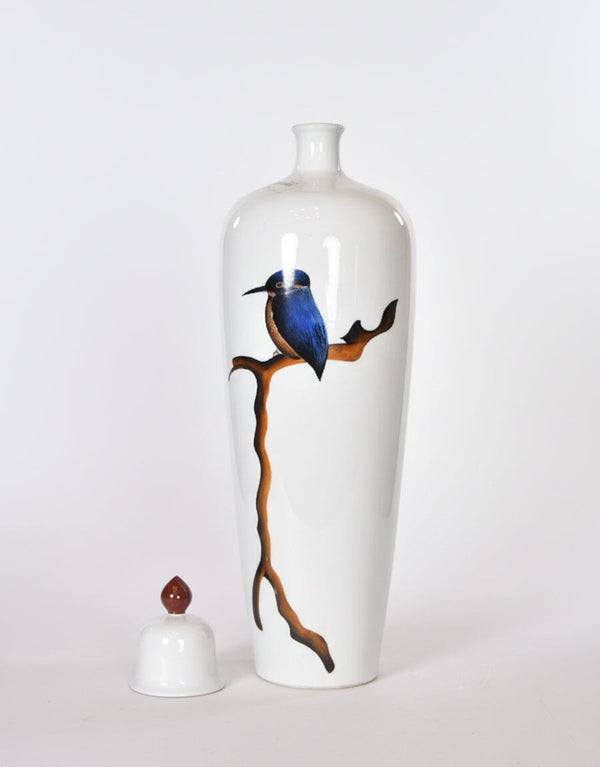 Azure Kingfisher Ceramic Vase Decor KHAS STORES 