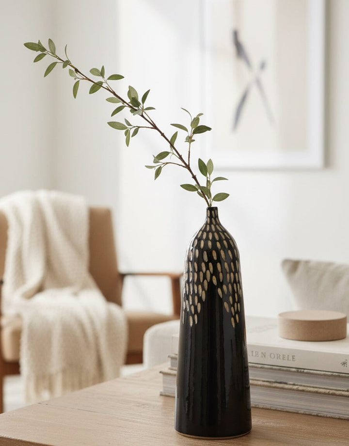 Black Cutwork Ceramic Vase Decor KHAS STORES 